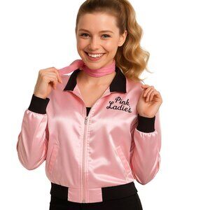 Grease Pink Ladies Satin Jacket – Official Licensed Paramount 2023 (Fits Medium)